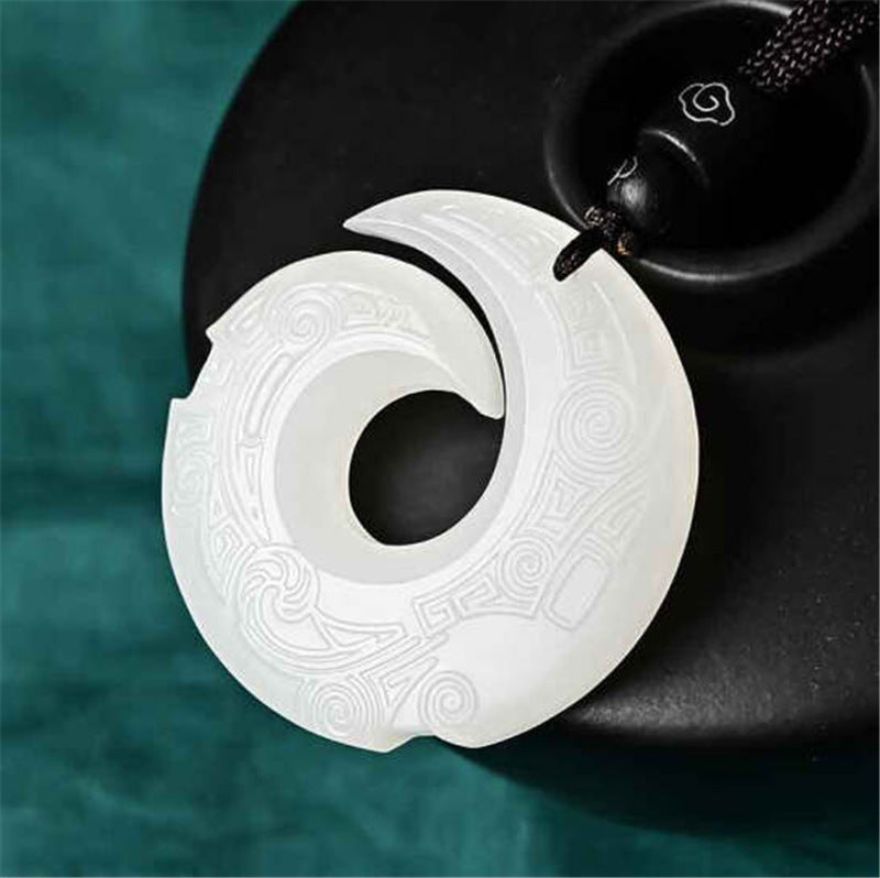 Natural White Jade Xinjiang Hetian Jade Pendant