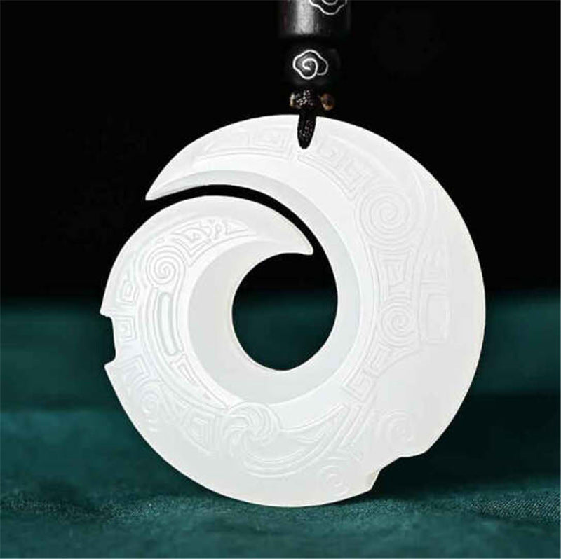 Natural White Jade Xinjiang Hetian Jade Pendant