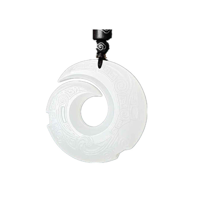 Natural White Jade Xinjiang Hetian Jade Pendant