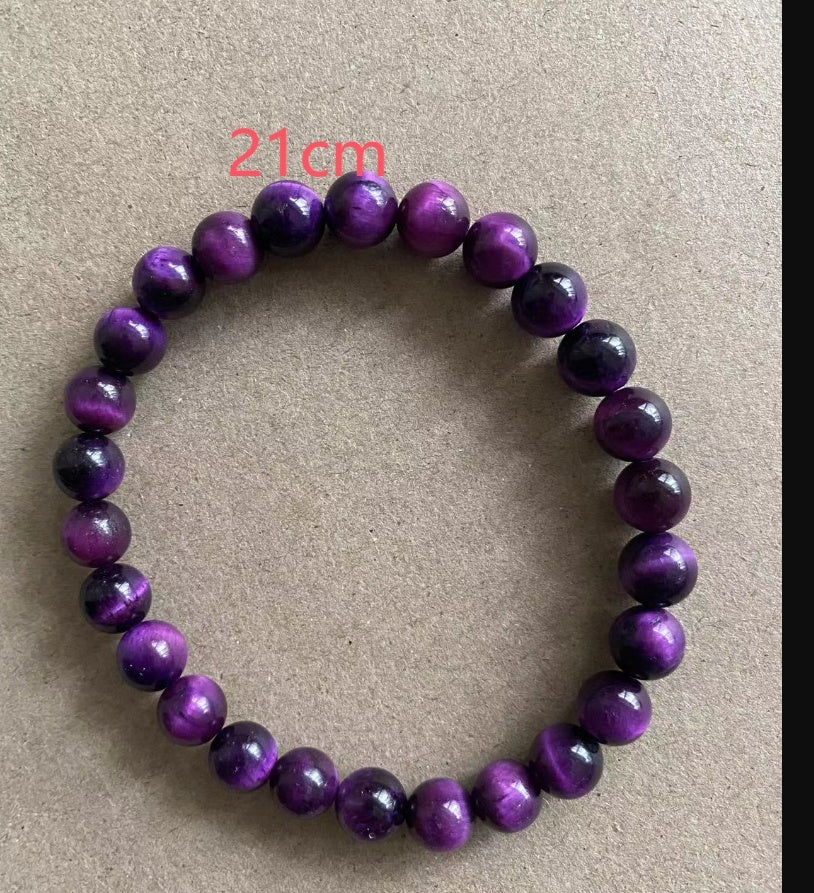 Of 8mm Semi-precious Stone Blue Tiger Stone Handmade Jewelry Couple Bracelet