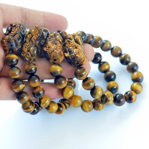 Natural Yellow Tiger Eye Stone Brave Bracelet