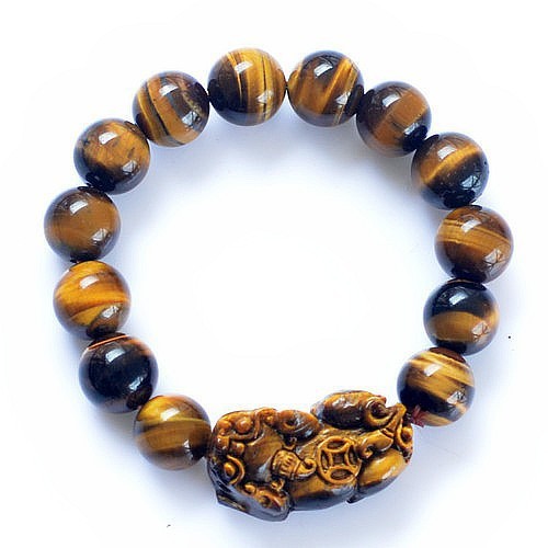 Natural Yellow Tiger Eye Stone Brave Bracelet