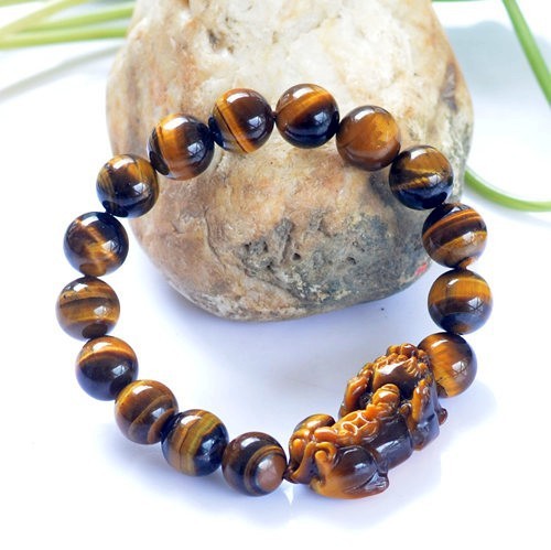 Natural Yellow Tiger Eye Stone Brave Bracelet