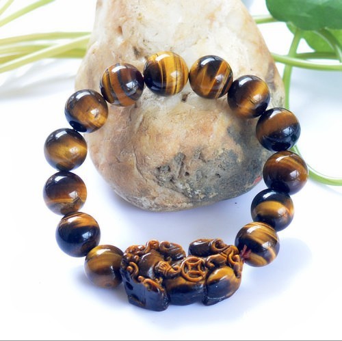 Natural Yellow Tiger Eye Stone Brave Bracelet