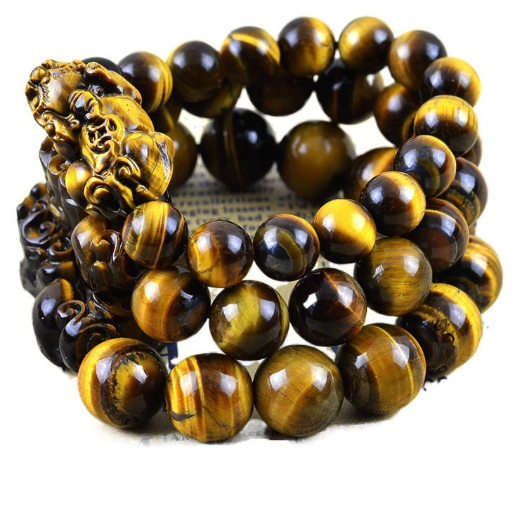 Natural Yellow Tiger Eye Stone Brave Bracelet