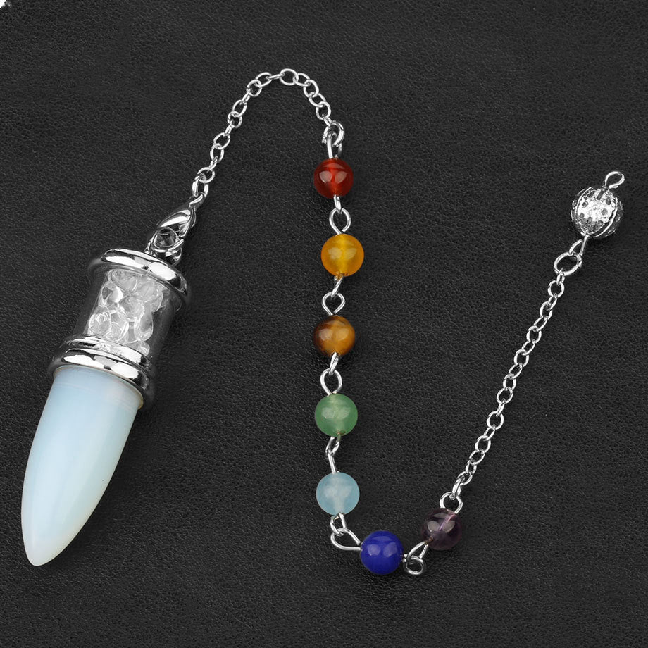 Natural Crystal Pendulum Rough Stone Seven Chakra Necklace Women's Yoga Jewelry