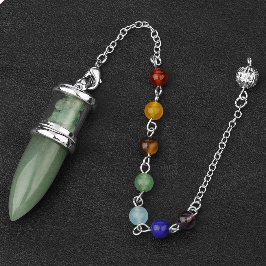 Natural Crystal Pendulum Rough Stone Seven Chakra Necklace Women's Yoga Jewelry