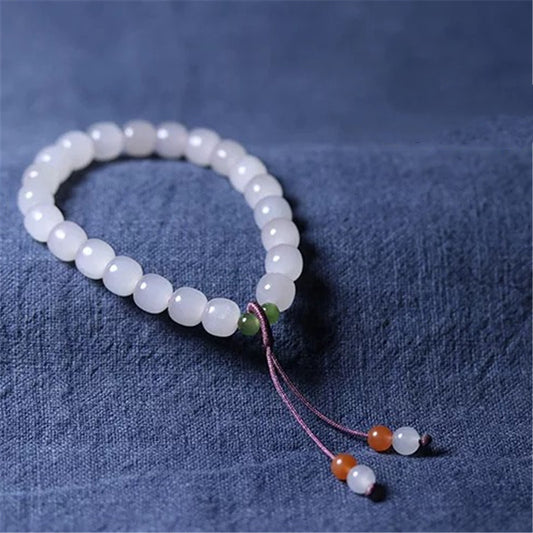 Hetian Jade Bracelet Lotus Root  White Jade Bracelet