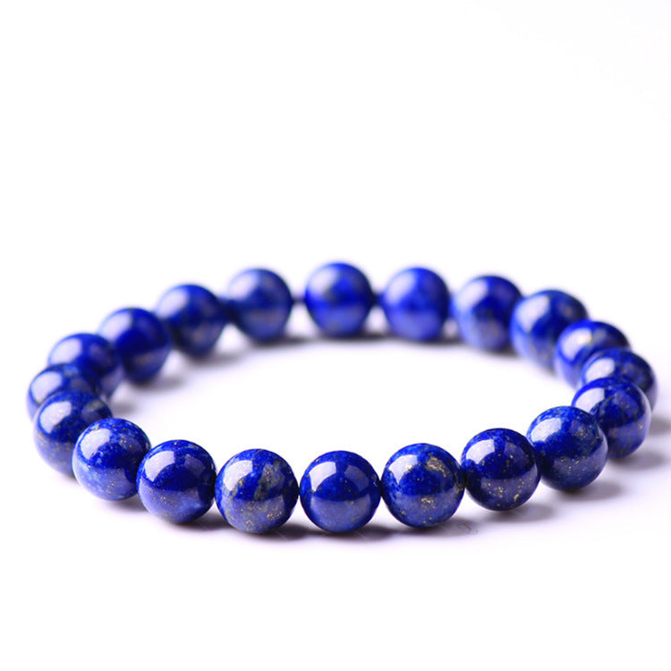 Natural Afghan Lapis Lazuli Round Bead Bracelet