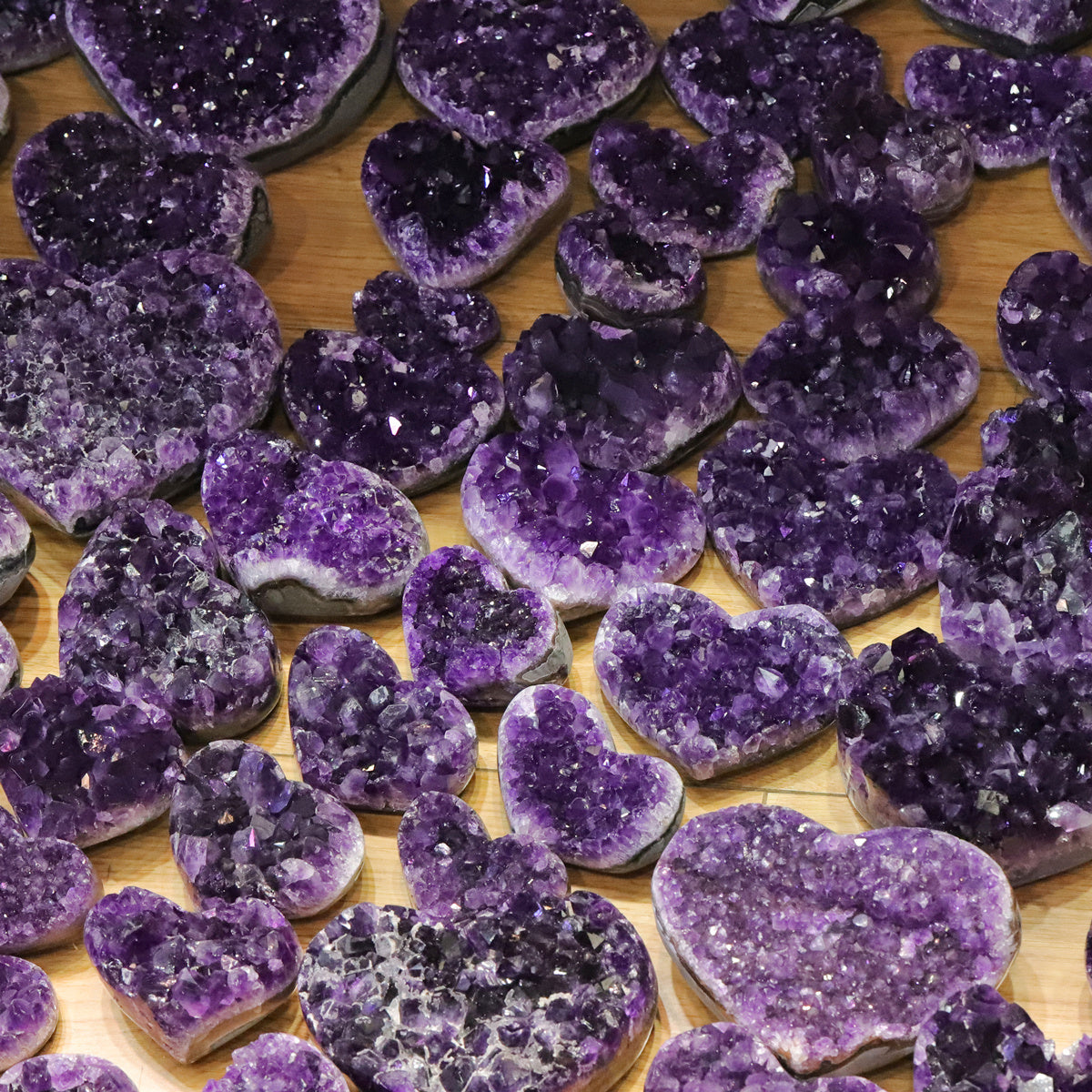 Heart Shaped Amethyst Crystal Clusters