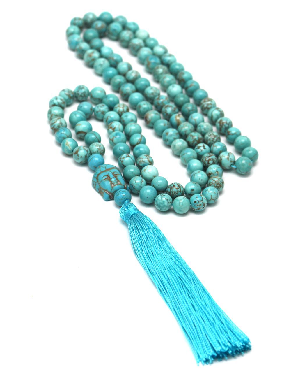 Natural turquoise tassel necklace