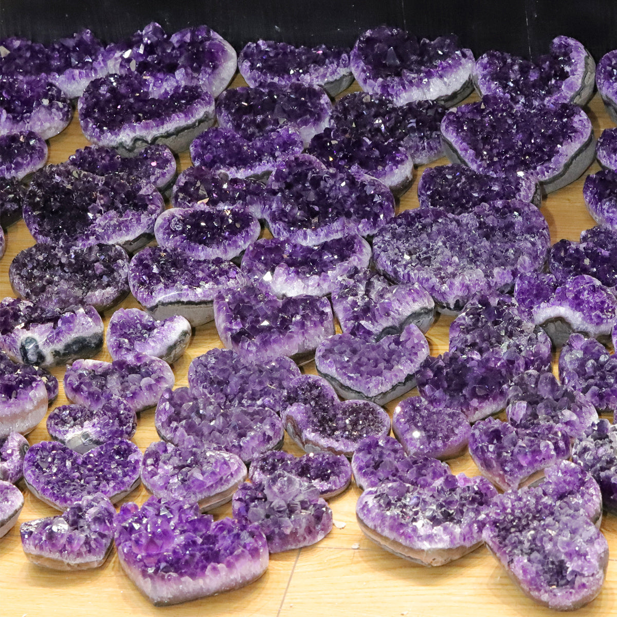 Heart Shaped Amethyst Crystal Clusters