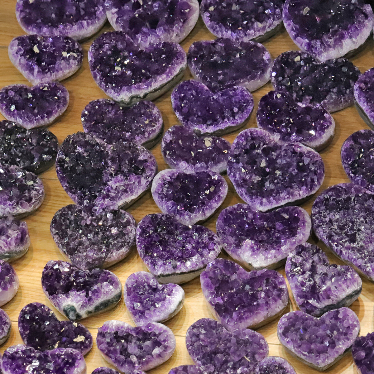 Heart Shaped Amethyst Crystal Clusters